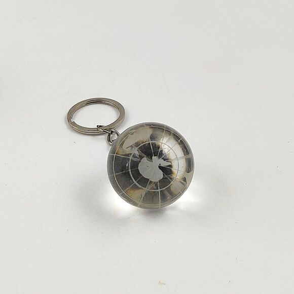 Vintage Mini Etched Glass Desk Globe & Matching Keychain - Picture 6 of 8